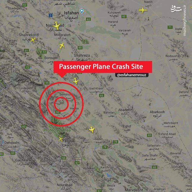 Mueren 66 personas en un accidente de avión en Irán