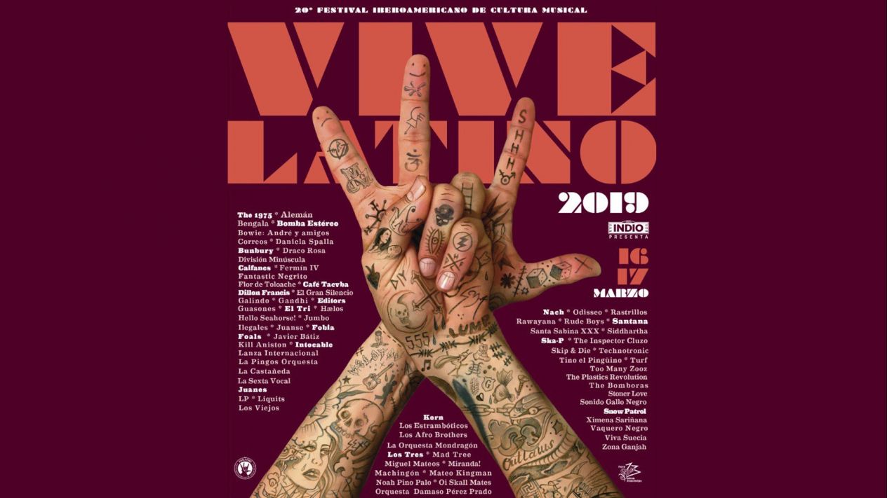 Éste es el cartel oficial de las bandas que se presentaran en el “Vive Latino”