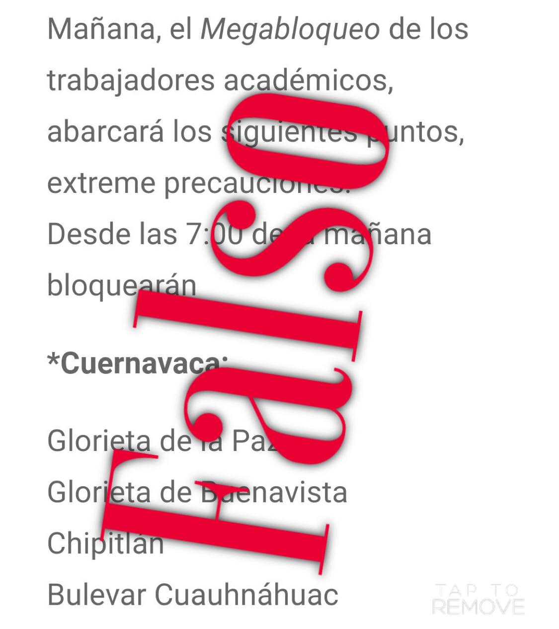 FALSO no habrá megabloqueo mañana