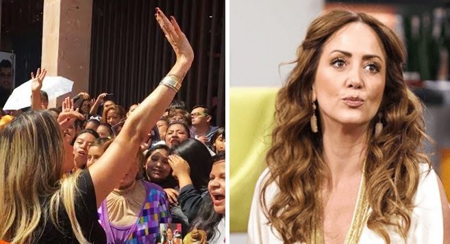 Andrea Legarreta le hace ‘fuchi’ a los fans de HOY