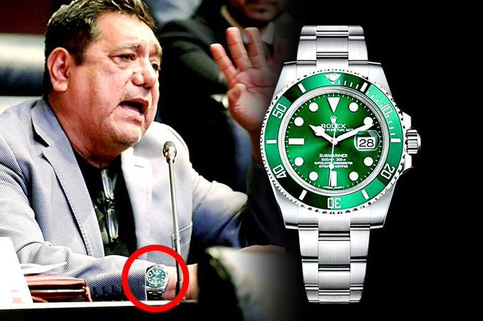 Senador de Morena porta reloj Rolex valuado en casi 200 mil pesos