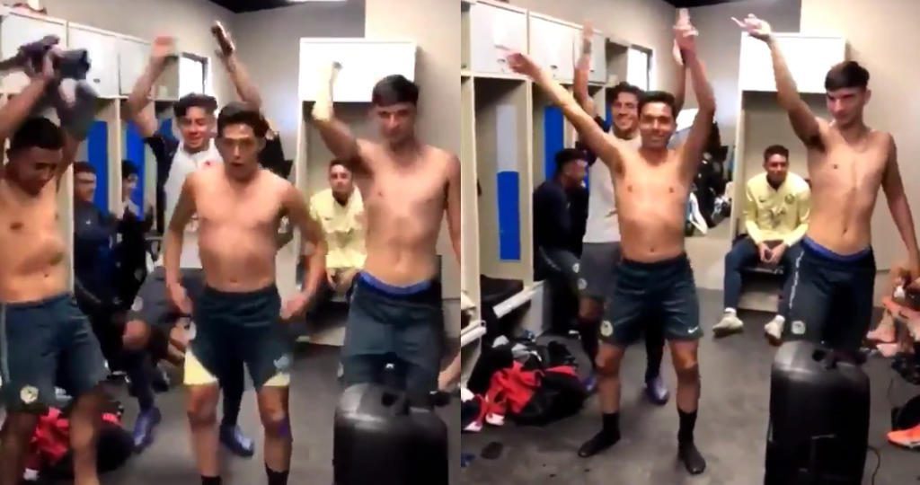 Jugadores del Club América, se burlan del himno feminista.