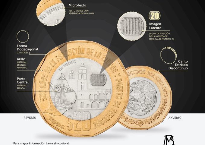 Hay nueva MONEDA de 20 pesos en honor a VERACRUZ