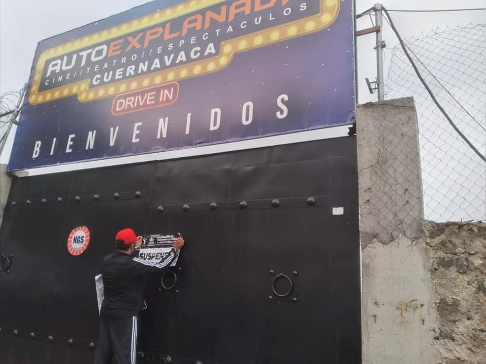 Clausuran predio de autocinema en Cuernavaca