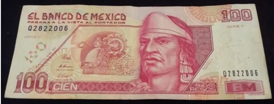Los billetes de 100 pesos de Nezahualcóyotl ahora se venden en casi 900 pesos