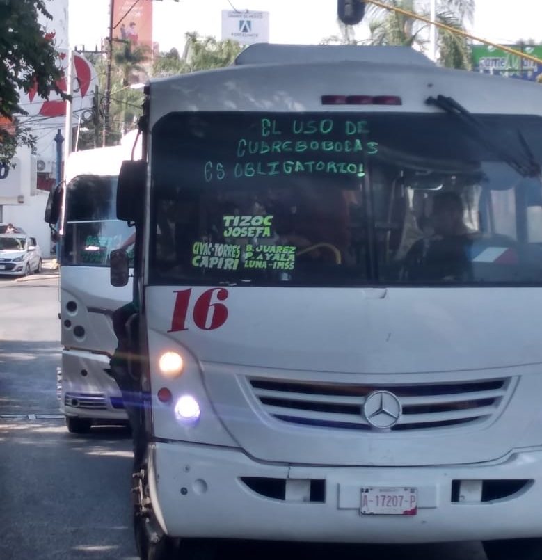Revisarán USO OBLIGATORIO DE CUBREBOCAS en el transporte público de Morelos