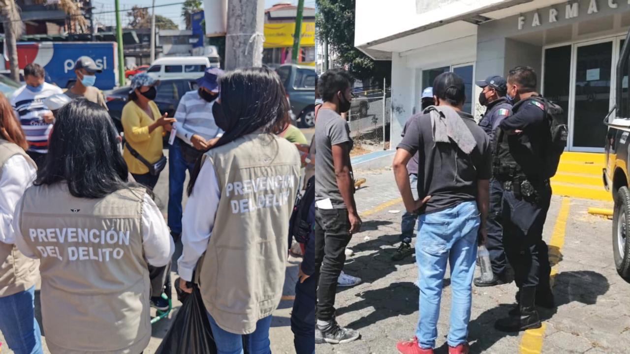 CES Morelos dialoga con “limpia parabrisas” para recordarles las medidas sanitarias