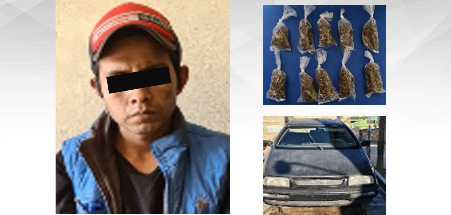 Detienen a un hombre con 10 bolsitas de marihuana en Tepoztlán