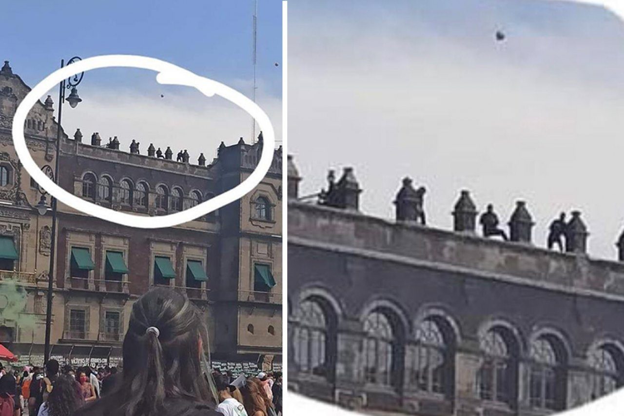 AMLO defiende uso de inhibidores de drones en Palacio Nacional durante 8M