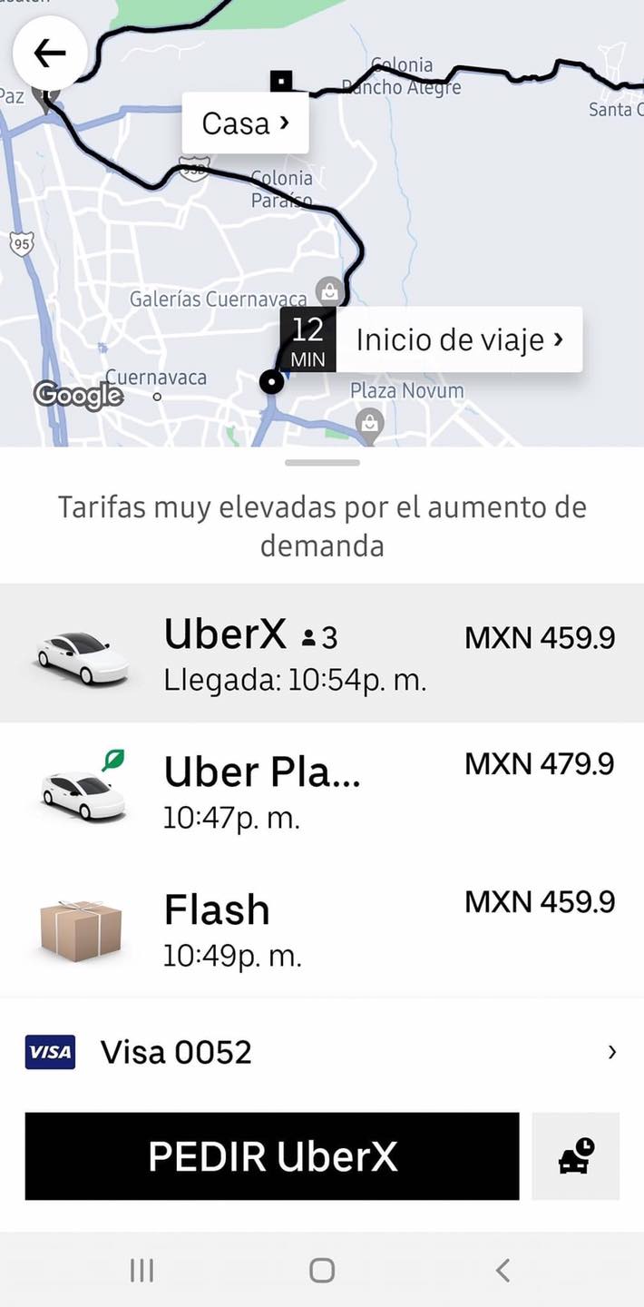 Uber explica las altas tarifas durante este fin de semana