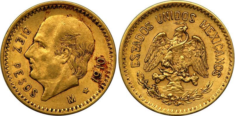 Moneda de oro de 10 pesos tiene valor de hasta 16 mil pesos