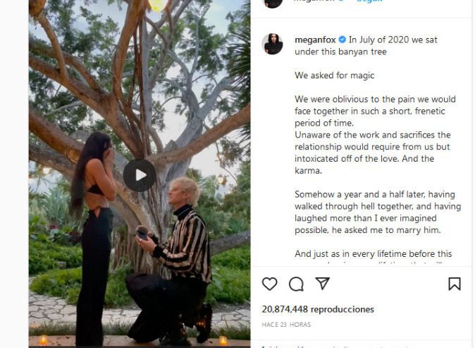 (VIDEO) Megan Fox y Machine Gun se comprometen