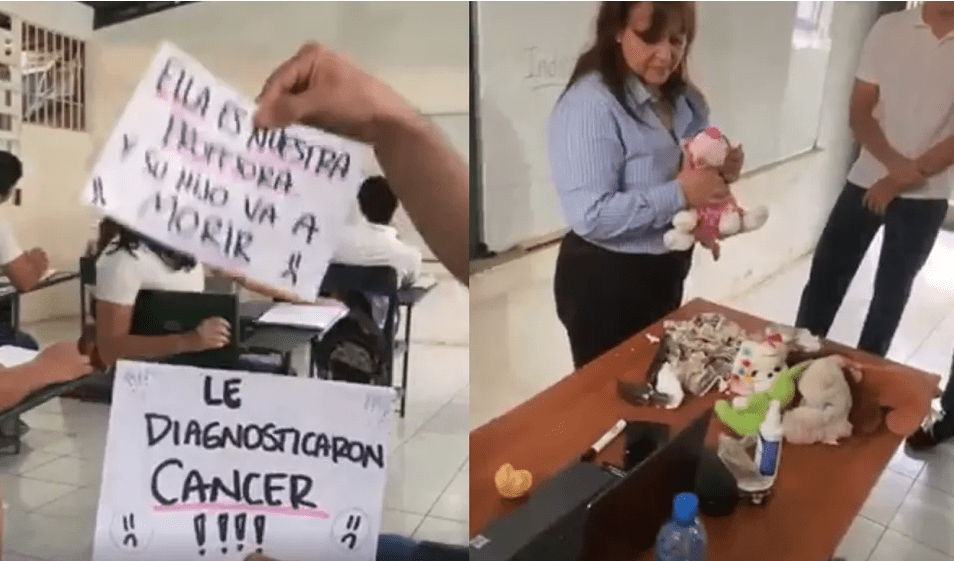 Estudiantes donan dinero a su maestra para pagar las quimioterapias de su hijo