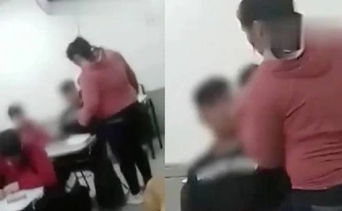 Madre abofetea a alumno en salón de clases porque hizo bullying a su hijo
