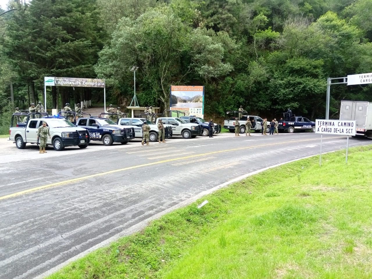 Instalan cerco de seguridad en la federal México-Cuernavaca