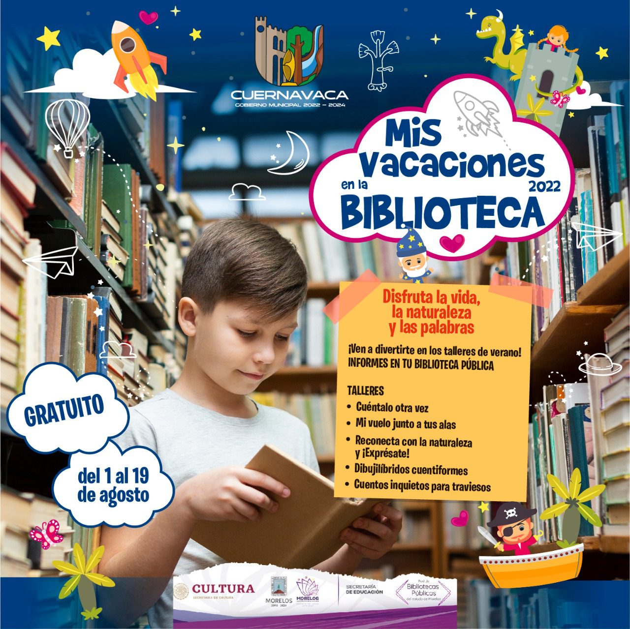 Bibliotecas de Cuernavaca ofrecerán curso de verano gratuito para niños y niñas