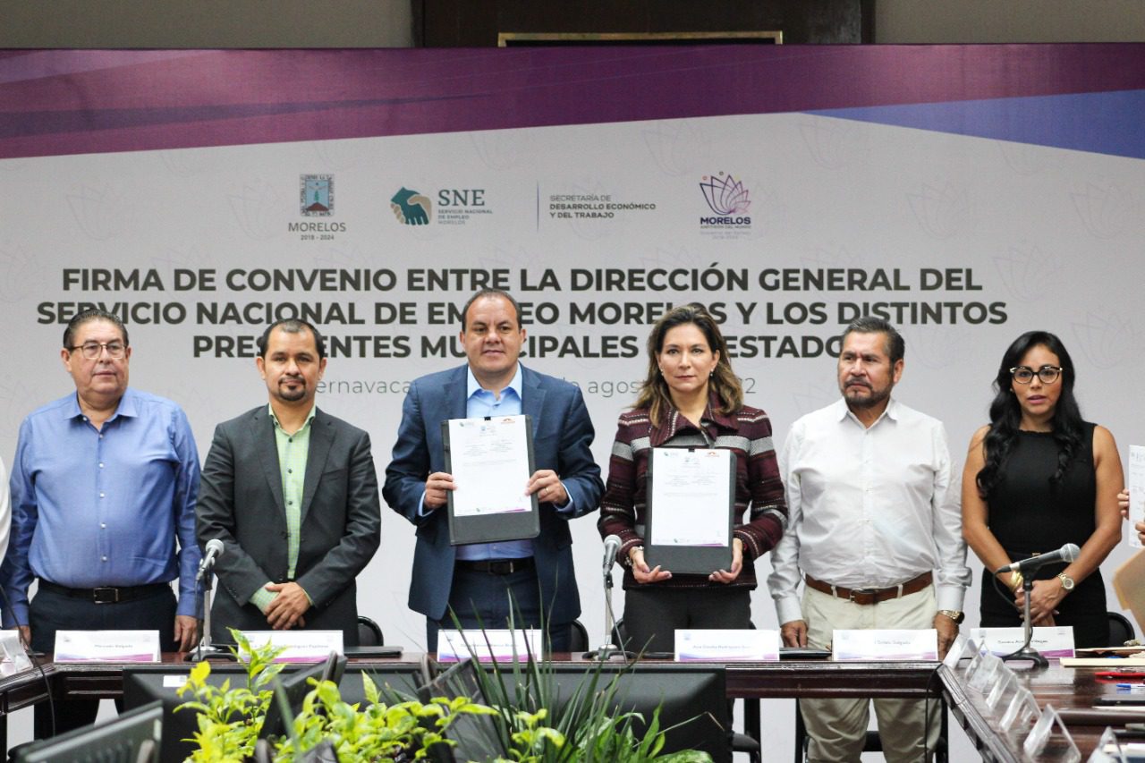 Firman convenio para impulsar la vinculación laboral en municipios de Morelos