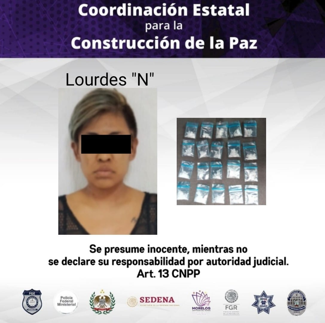 Detienen a presunta narcomenudista en Jiutepec