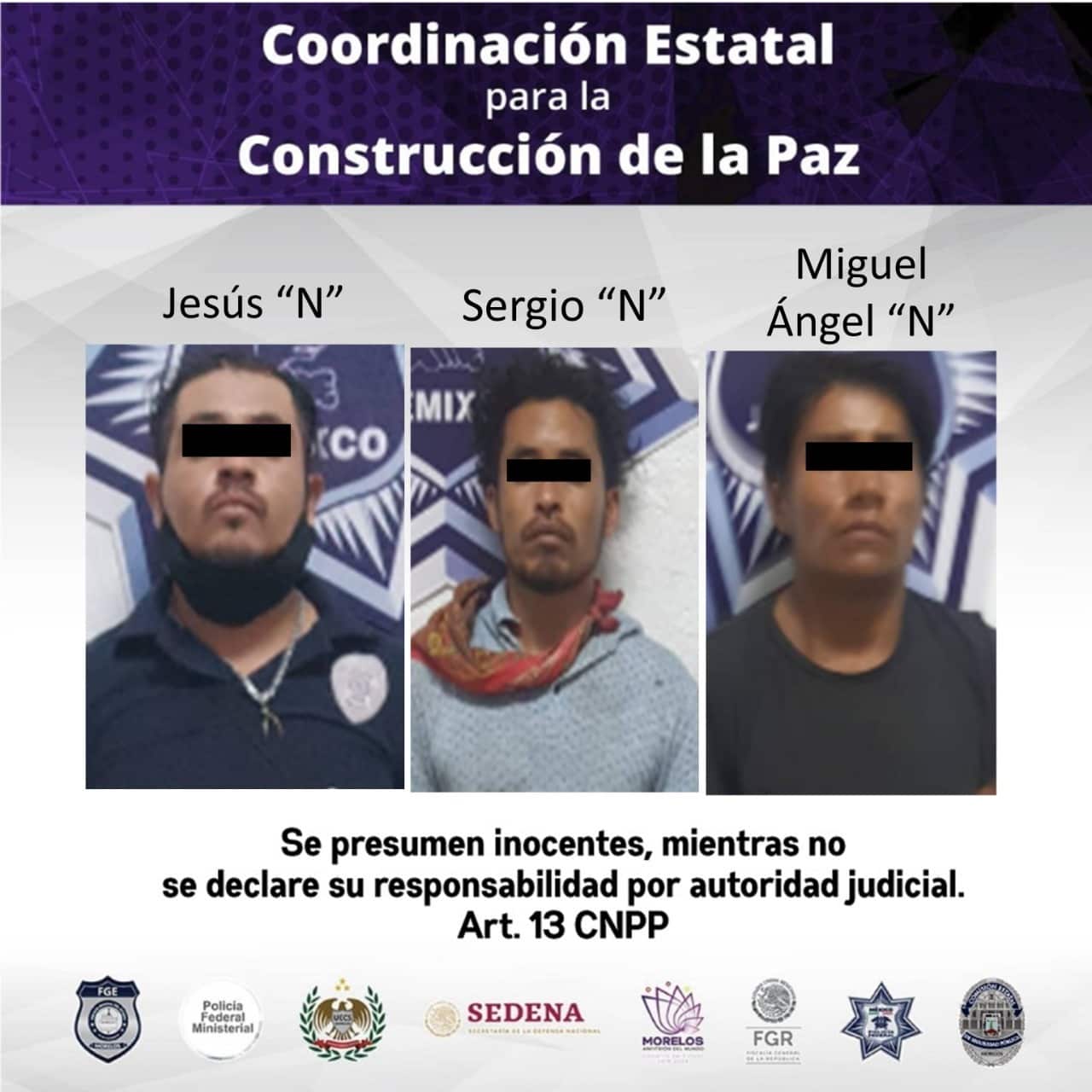 Detienen a tres sujetos roba cables en Temixco