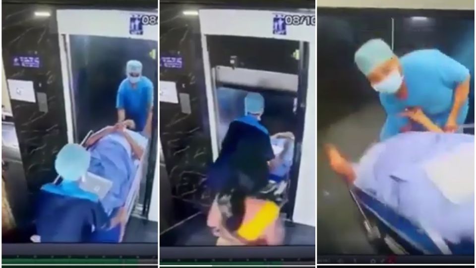 (VIDEO): Se desploma elevador con paciente y enfermero dentro
