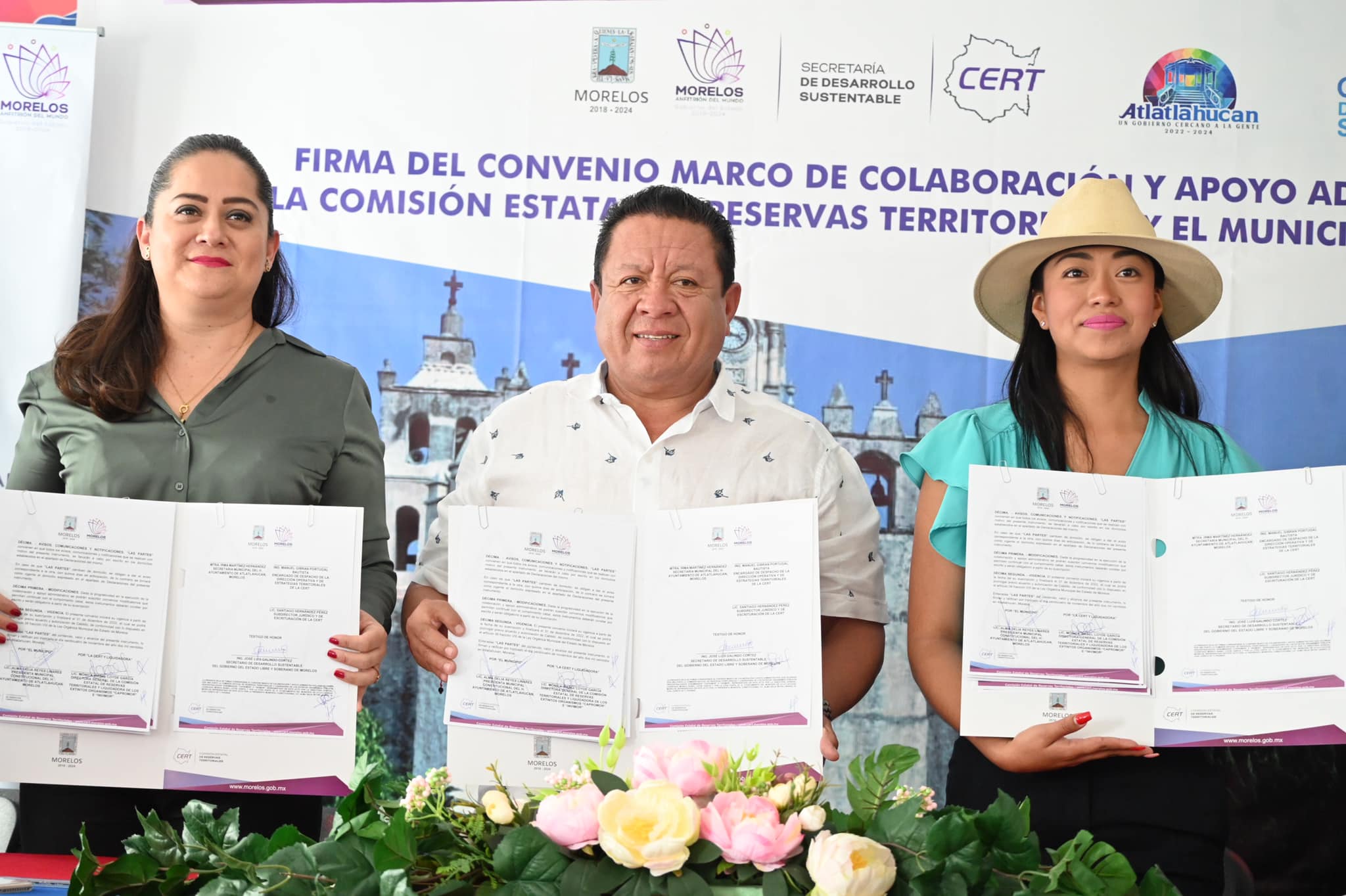 Atlatlahucan firma convenio con SDS y la Comisión Estatal de Reservas Territoriales