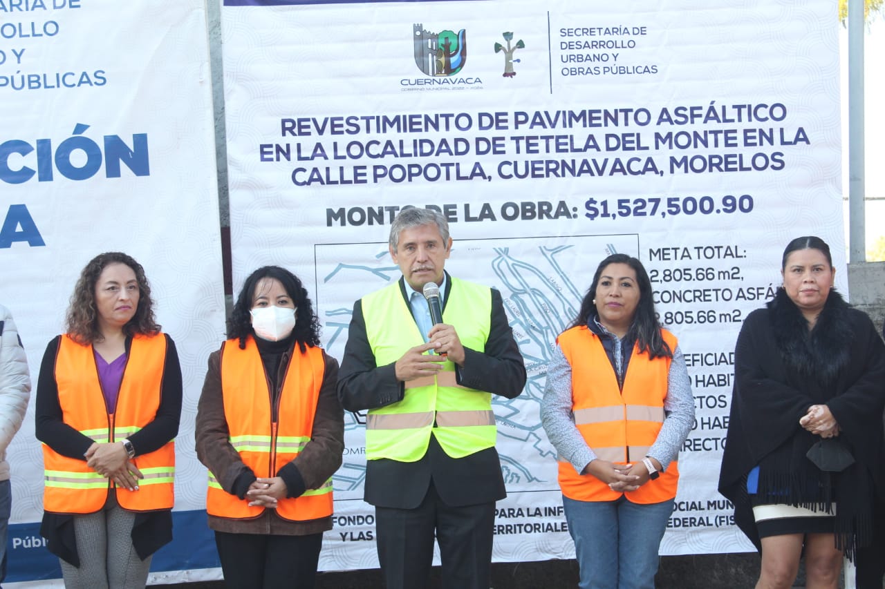 Rehabilitan acceso a Tetela del Monte en Cuernavaca