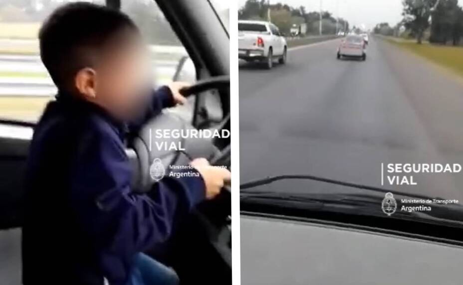 Un hombre obliga a su hijo de 7 años a conducir un camión en Argentina
