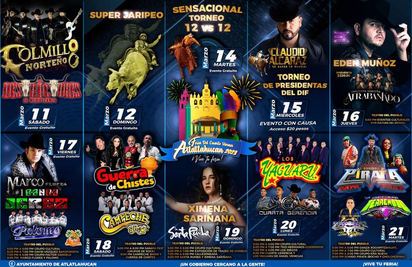 Edén Muñoz y Ximena Sariñana en la cartelera de la Feria de Atlatlahucan 2023