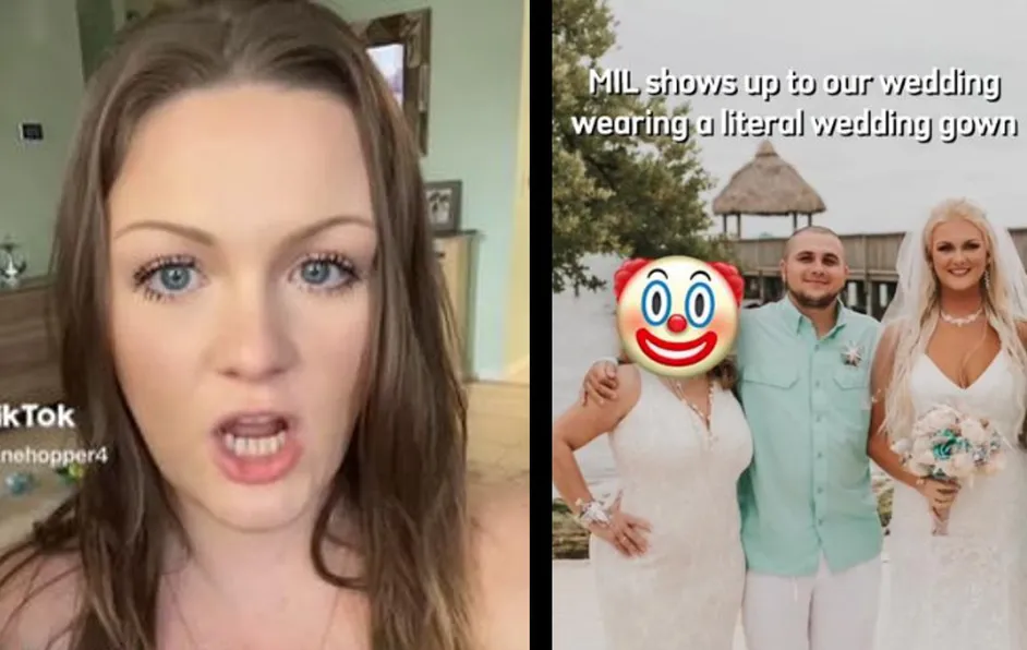 Suegra lleva vestido blanco a la boda de su hijo y su nuera la exhibe