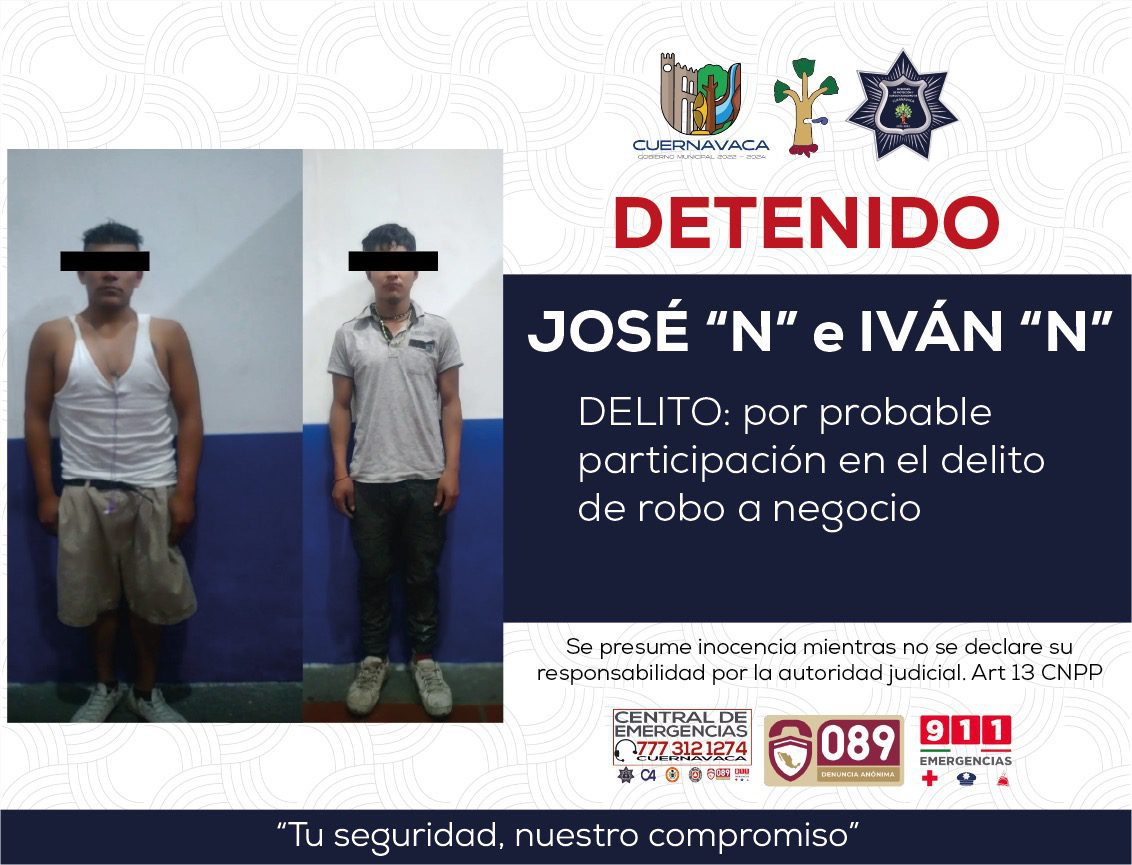 Detienen a asaltamercados en Cuernavaca