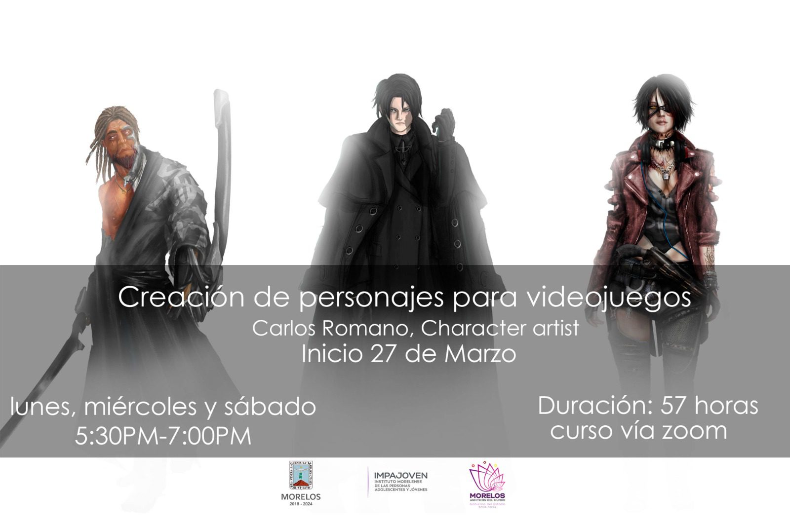 Abren cursos gratis para creación de personajes para videojuegos