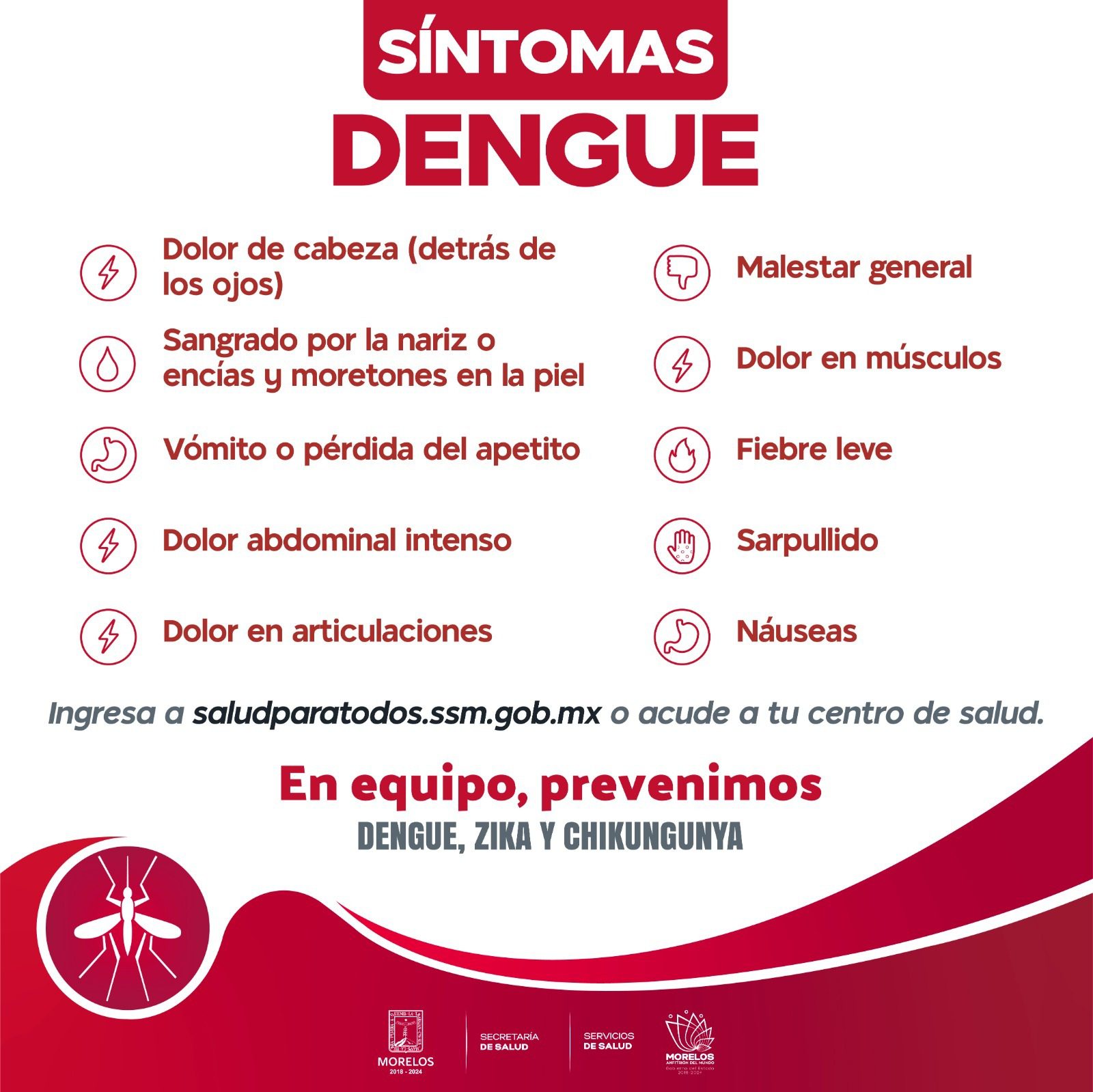 Continúa la vigilancia epidemiológica por dengue en Morelos