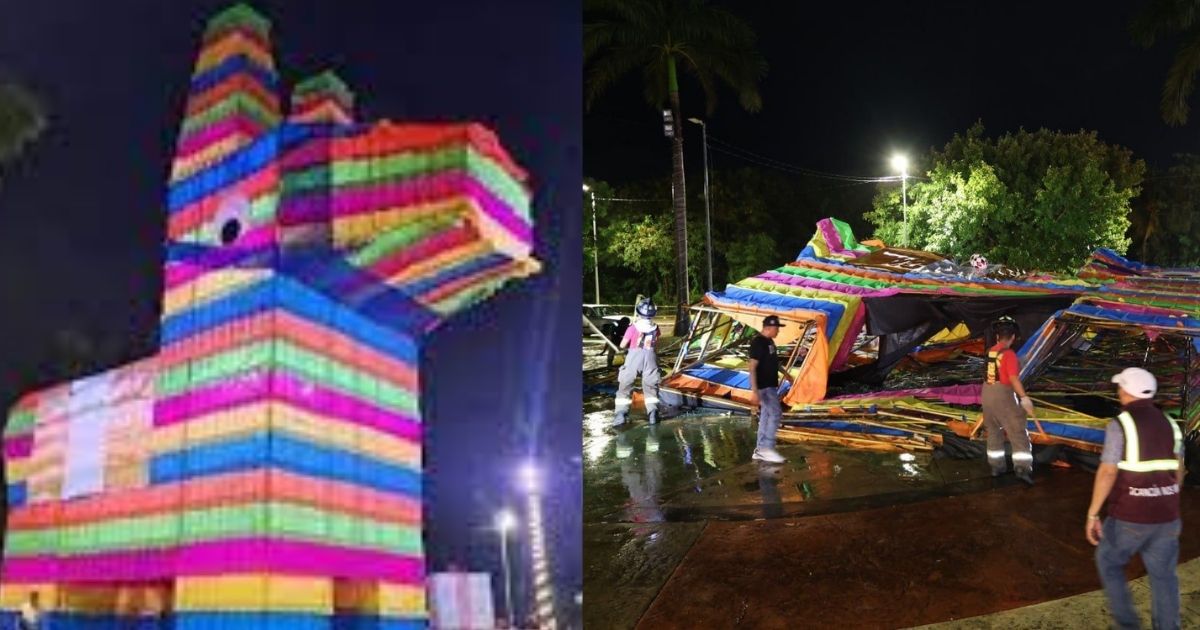 El gran “Burrito Sabanero” colapsa tras la tormenta en Cancún