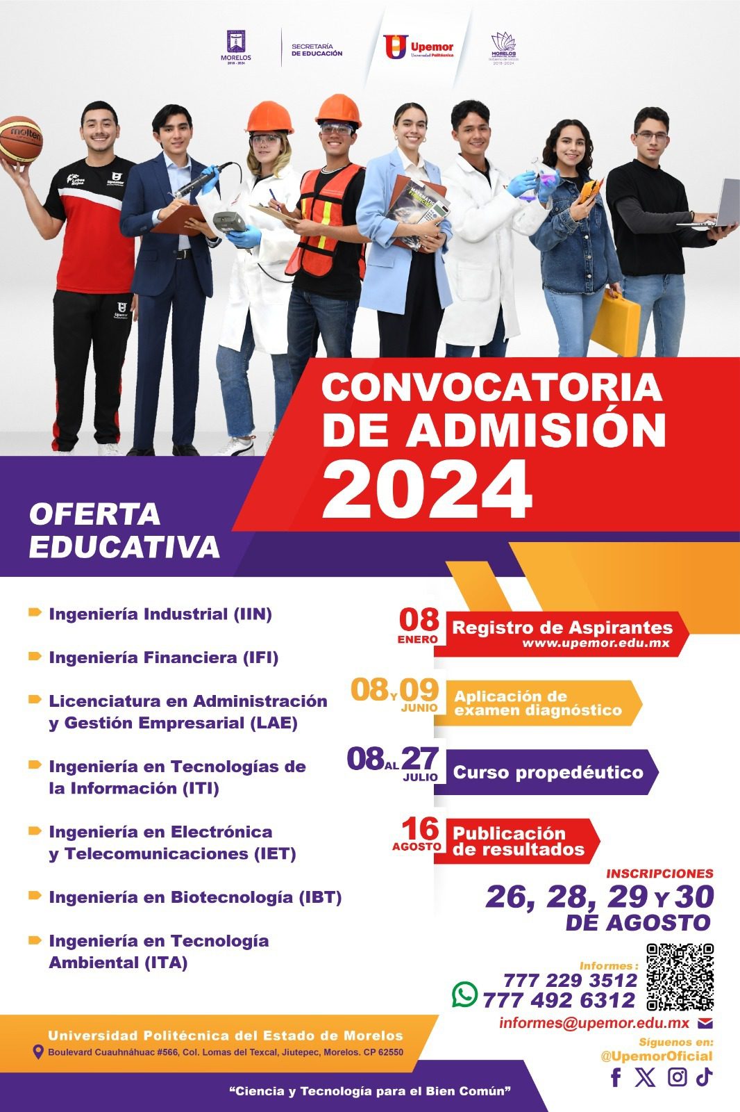 Abre Upemor convocatoria de nuevo ingreso 2024