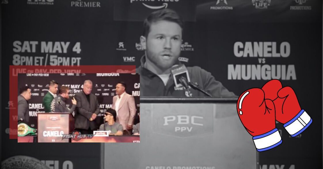 Conferencia de prensa entre el ´Canelo‘ y Jaime Munguía ¿Terminó en golpes?