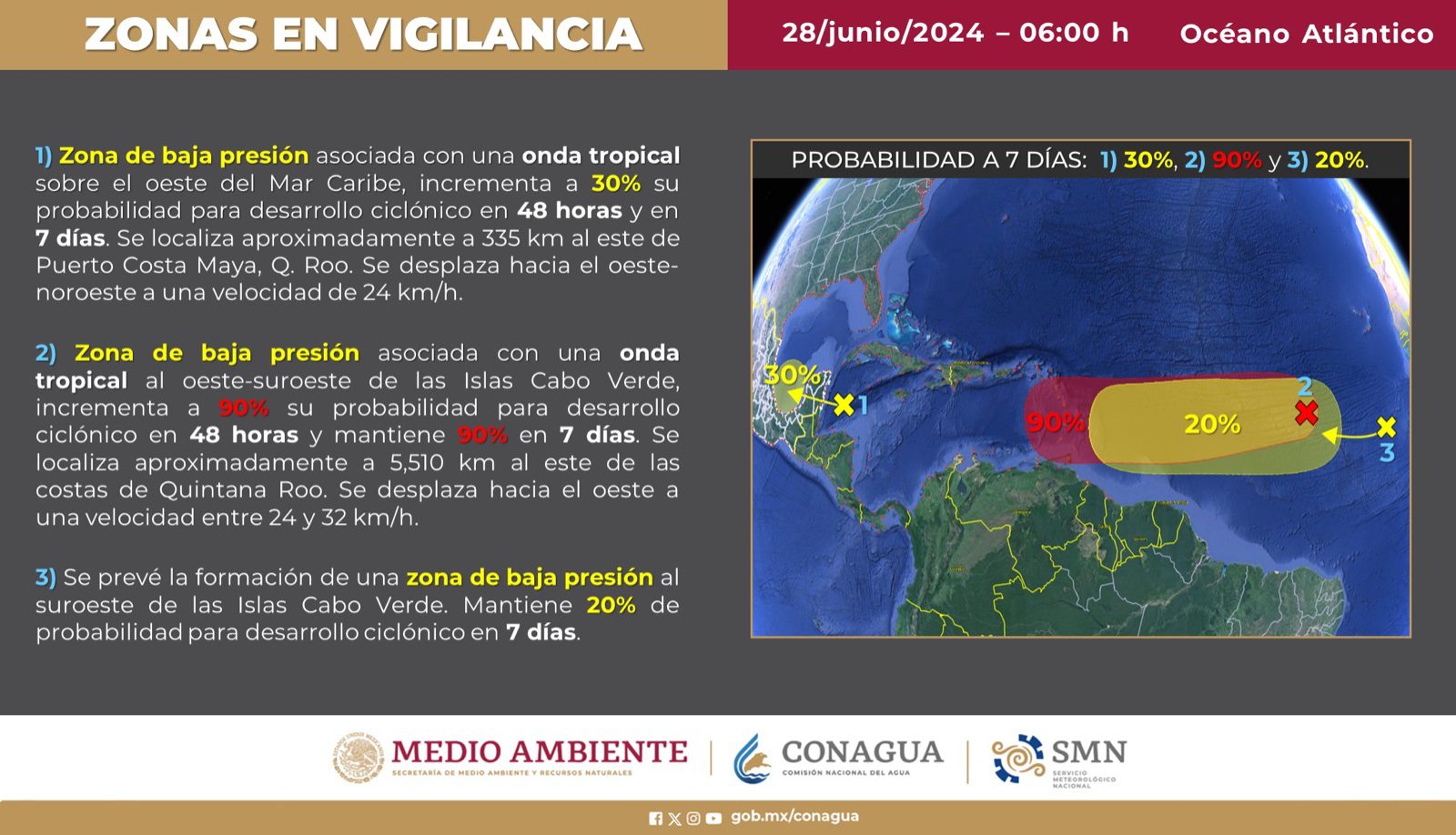 Ciclón Beryl podría formarse en las próximas horas