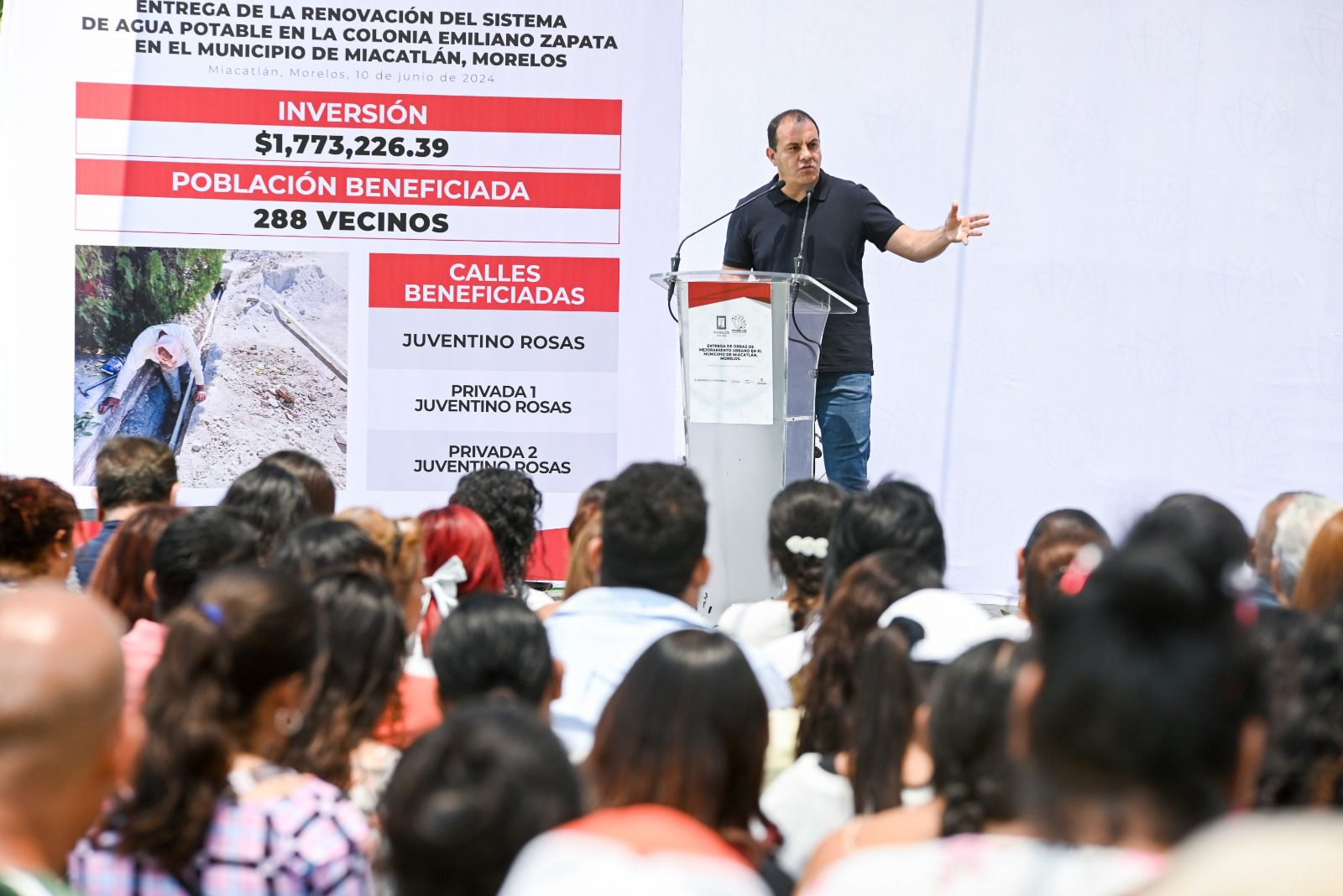 Cuauhtémoc Blanco entrega dos obras en Miacatlán