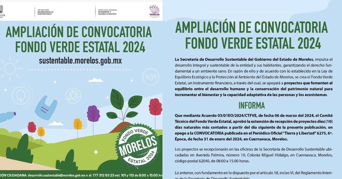 Conoce la convocatoria Fondo Verde Estatal 2024