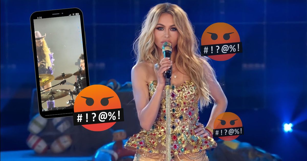 (VIDEO) Paulina Rubio explota contra su baterista en pleno show en vivo