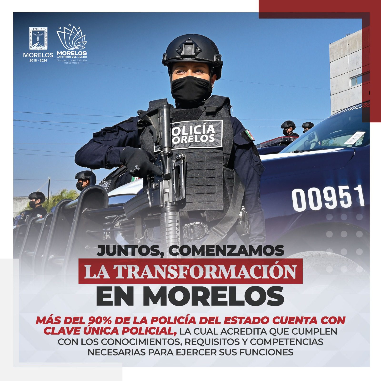 Policías de Morelos cuentan con Clave Única Policial (CUP)