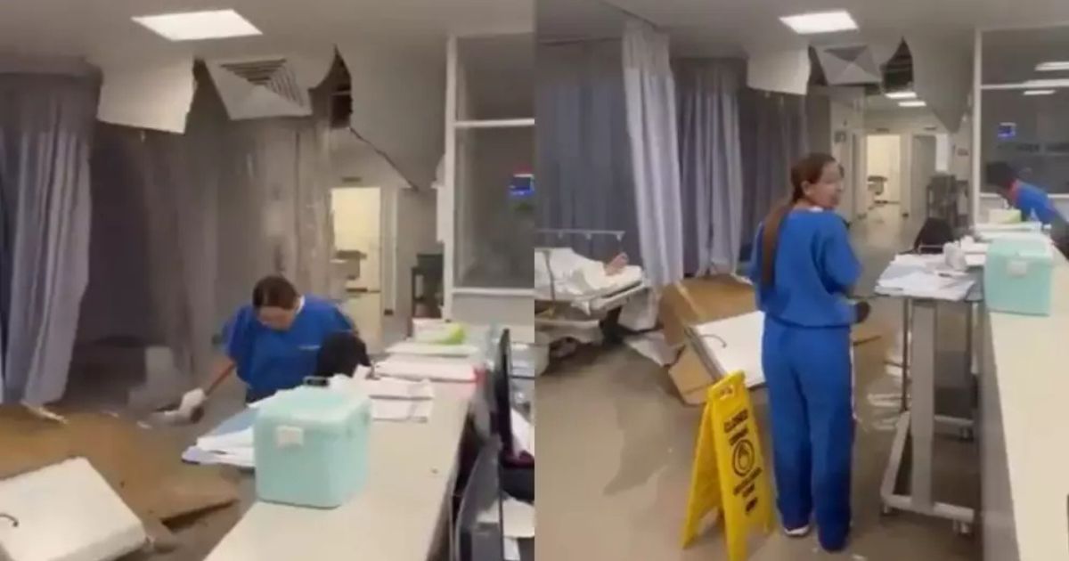 Se desploma techo de hospital en Edomex