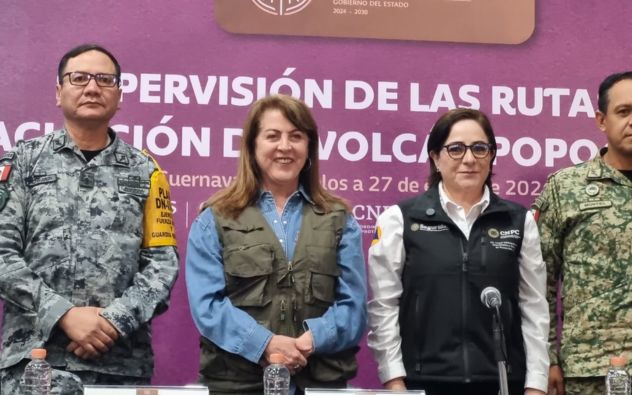 Supervisan rutas de evacuación del Popocatépetl en Morelos