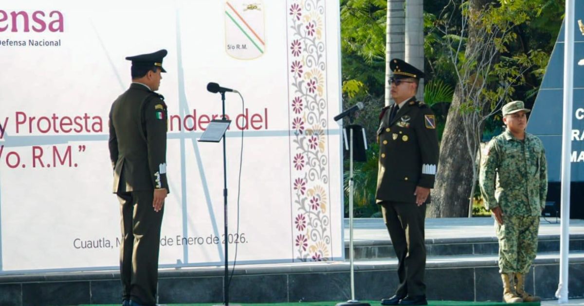 Toma posesión en nuevo comandante del 5º Regimiento Mecanizado en Cuautla