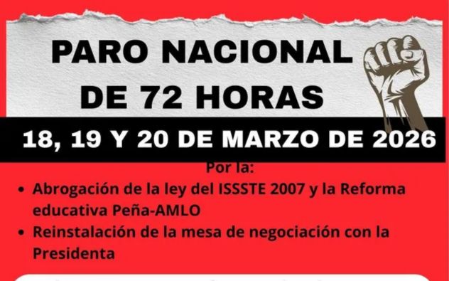 Paro CNTE, DONDE NO HABRÁ CLASES