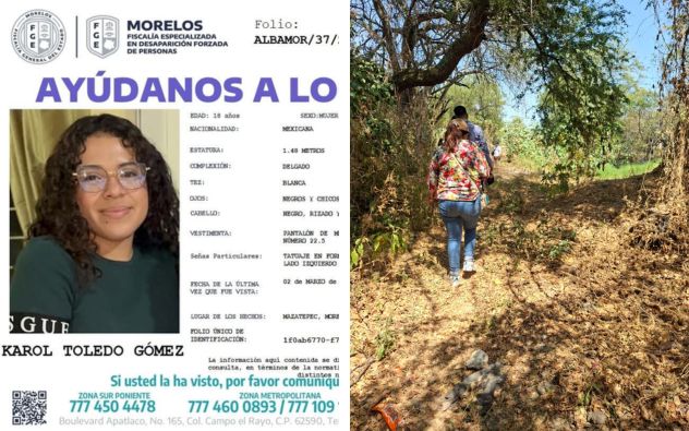 Fiscalía activa búsqueda de Karol Toledo Gómez en Morelos