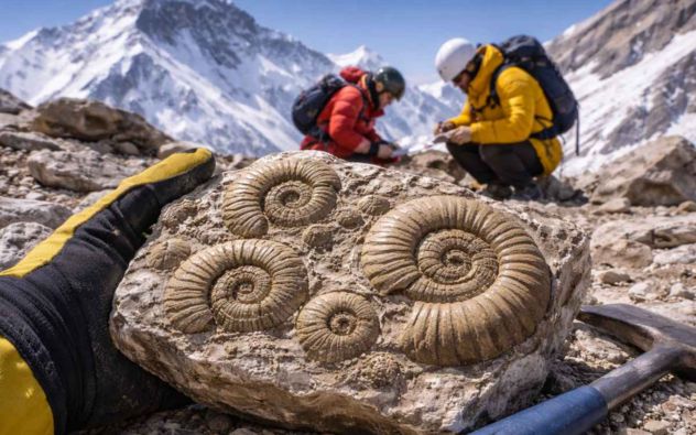 fósiles marinos en el Everest
