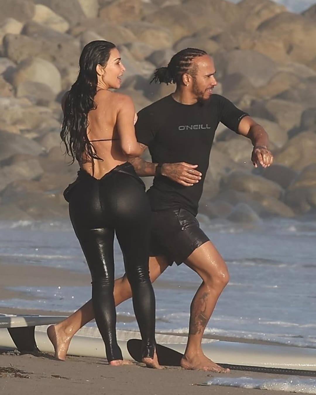 kim kardashian y lewis hamilton juntos