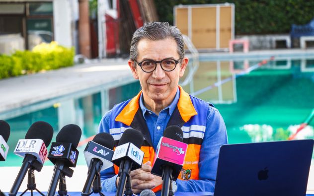 Demetrio Chavira de la Torre en conferencia de prensa sobre el Programa Anual de Obra Pública en Cuernavaca, Morelos