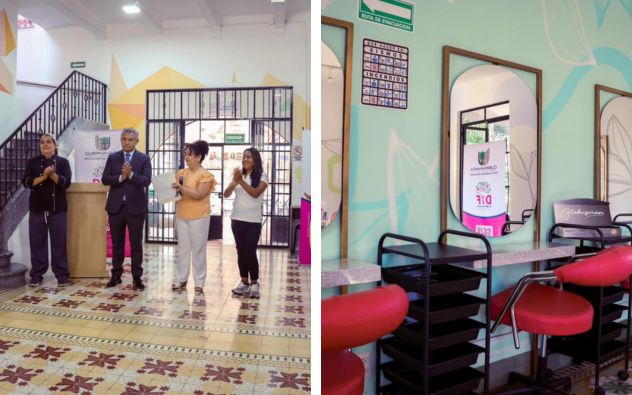 Personas en taller de preparación de alimentos en centro de capacitación, Cuernavaca, Morelos