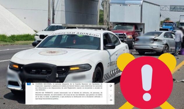 Elementos de la Guardia Nacional Carreteras realizando un operativo de inspección vehicular en una autopista federal de México.